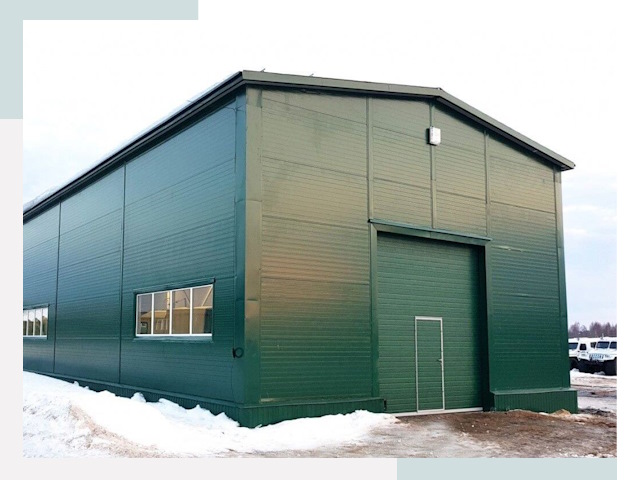 Двускатные ангары в асбесте