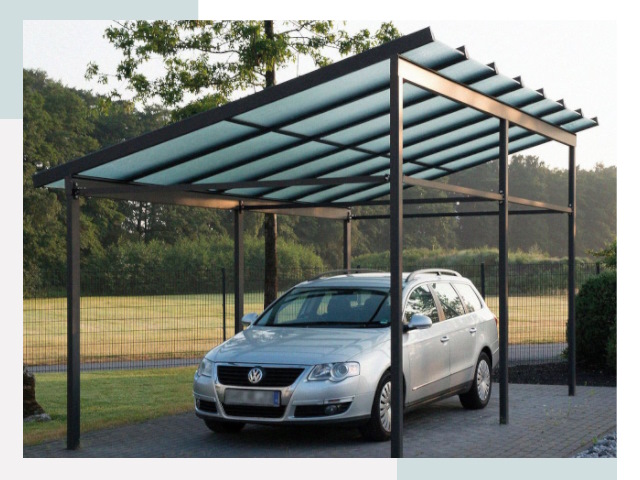 Навесы для автомобилей в асбесте