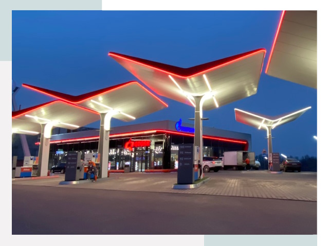 Навесы для АЗС в асбесте