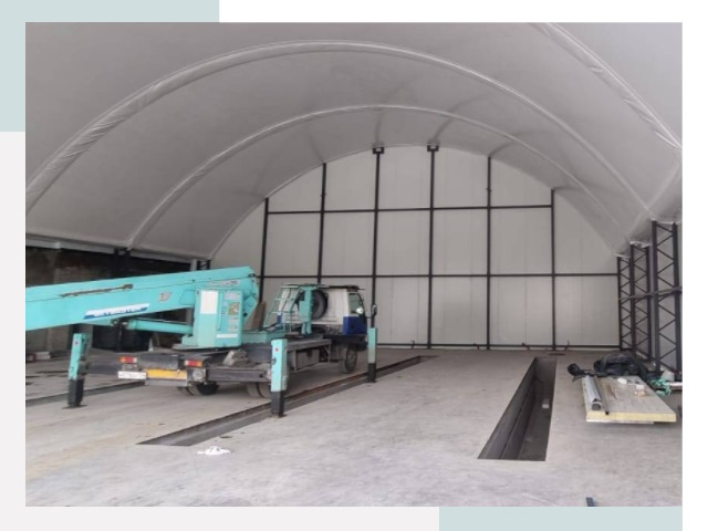 Внутреннее оснащение ангаров в асбесте