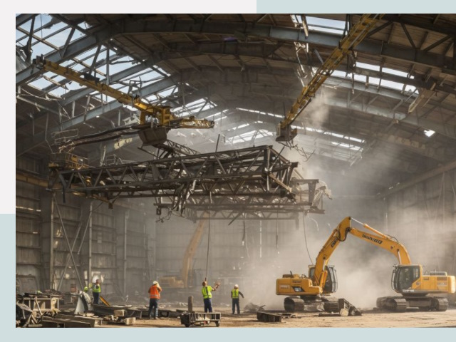 Демонтаж ангаров в асбесте от 606 руб. за м²