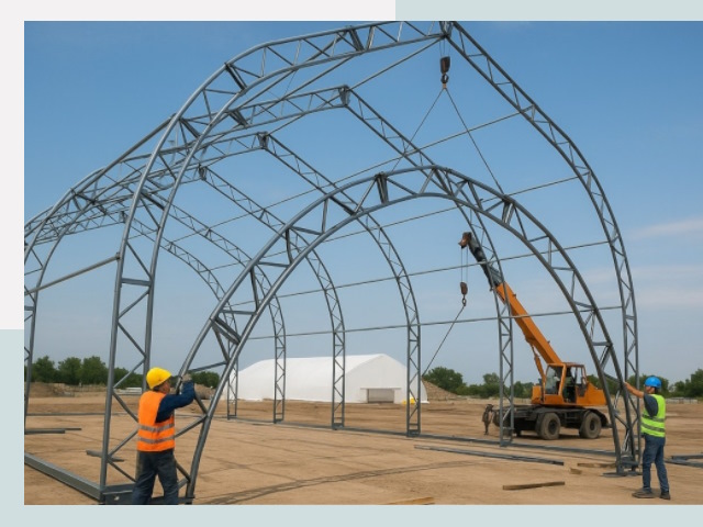 Монтаж ангаров в асбесте от 606 руб. - Надежно и быстро