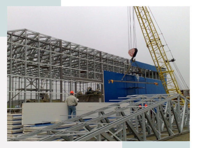 Монтаж ангаров в асбесте